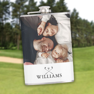 Personalized Photo And Name Golf Clubs Flask