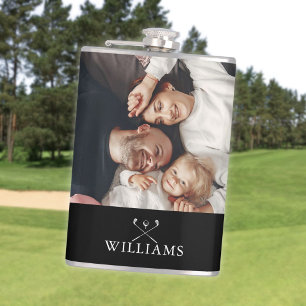 Personalized Photo And Name Golf Clubs Flask