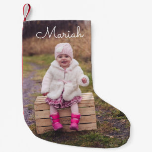 Personalized Photo and Name Small Christmas Stocking