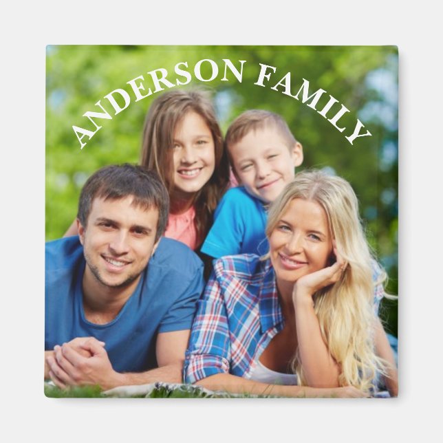 Personalized Photo and Name Square Magnet (Front)