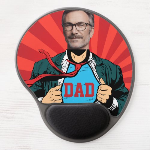 Personalized Photo and Name Superdad Gel Mouse Pad
