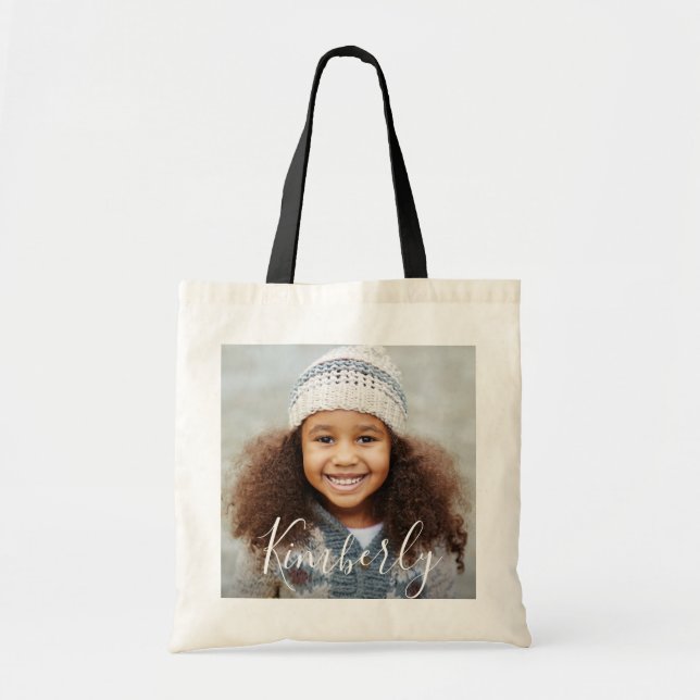 personalized photo and name tote bag (Front)