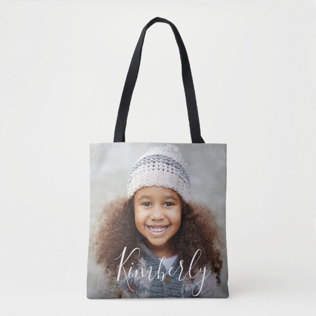 personalized photo and name tote bag (Front)