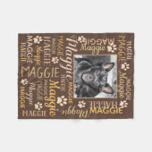 Personalized Photo and Names | Brown Dog Blanket (Front (Horizontal))