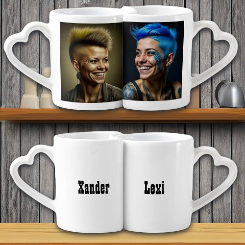 Personalized Photo and Names LGBTQIA Coffee Mug Set