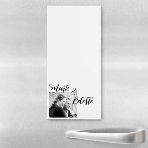 Personalized Photo and Names Newlyweds Magnetic Notepad