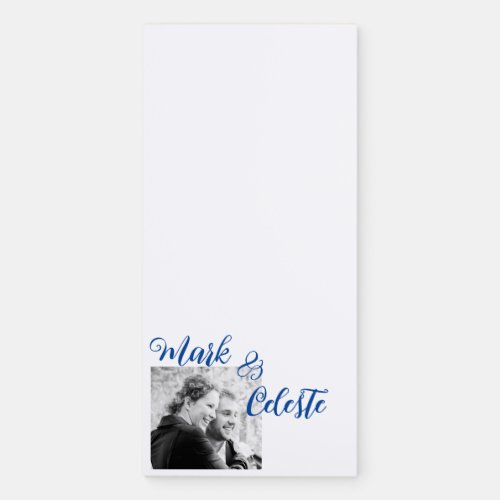 Personalized Photo and Names Newlyweds Magnetic Notepad