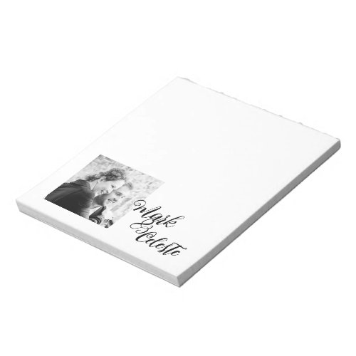 Personalized Photo and Names Newlyweds Notepad