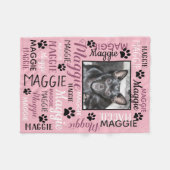 Personalized Photo and Names | Pink Dog Blanket (Front (Horizontal))
