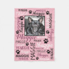 Personalized Photo and Names | Pink Dog Blanket