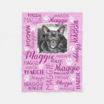 Personalized Photo And Names Rose Pink Dog Blanket at Zazzle