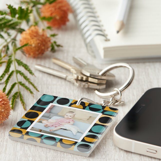Personalized Photo and Pattern Keychain (Front Right)
