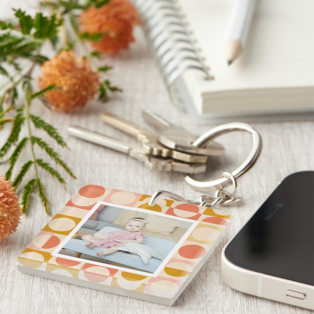 Personalized Photo and Pattern Keychain (Front Right)