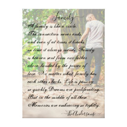 Personalized photo and poem canvas print