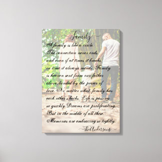 Personalized photo and poem canvas print