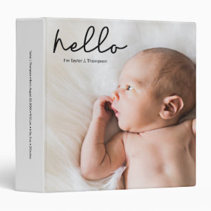 Personalized photo and stat baby 3 ring binder