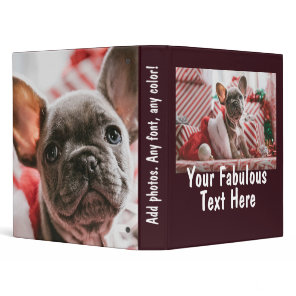Personalized Photo and Text 3 Ring Binder
