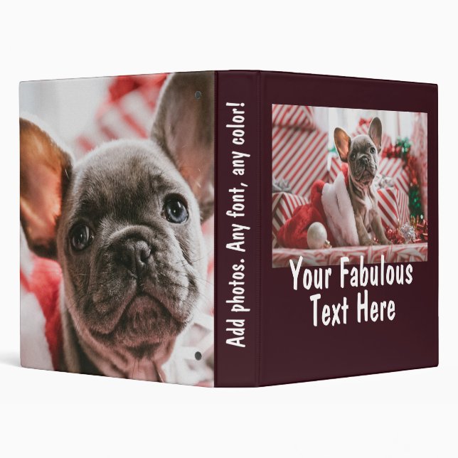 Personalized Photo and Text 3 Ring Binder (Background)