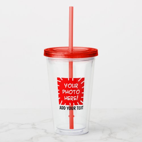 Personalized photo and text acrylic tumbler