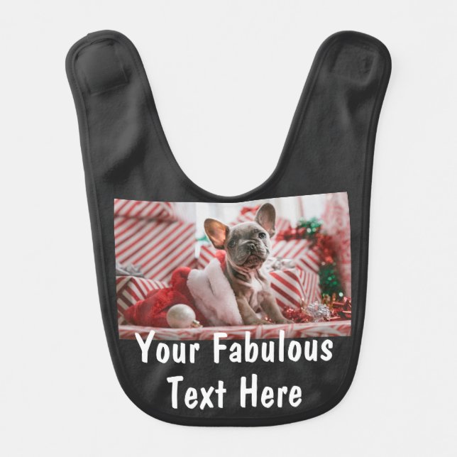 Personalized Photo and Text Baby Bib (Front)