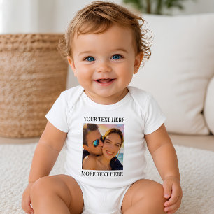 Personalized Photo and Text Baby Bodysuit