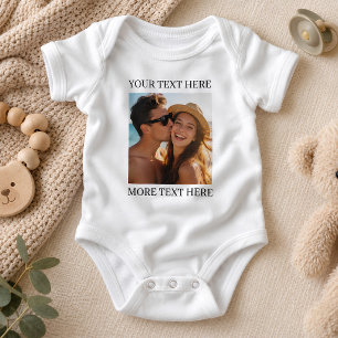 Personalized Photo and Text Baby Bodysuit