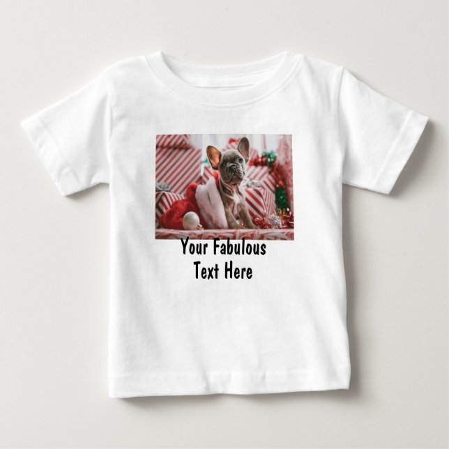 Personalized Photo and Text Baby T-Shirt (Front)