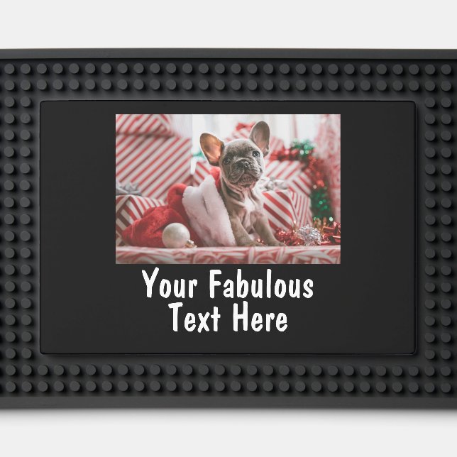 Personalized Photo and Text Bar Mat (Front (Close Up))