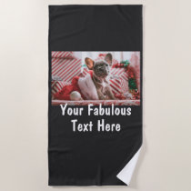 Personalized Photo and Text Beach Towel