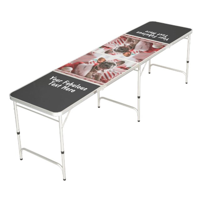 Personalized Photo and Text Beer Pong Table (Angled)