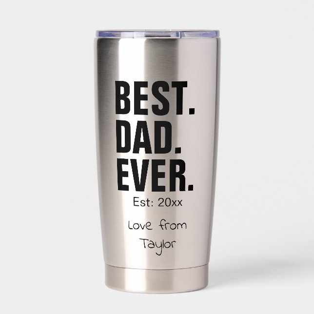 Personalized photo and text Best Dad Ever Insulated Tumbler (Front)
