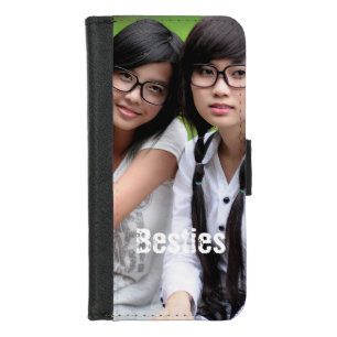 Personalized photo and text Besties cute girls iPhone 8/7 Wallet Case
