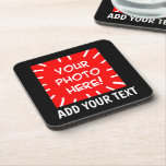 Personalized photo and text beverage coaster<br><div class="desc">Personalized photo and text beverage coaster</div>