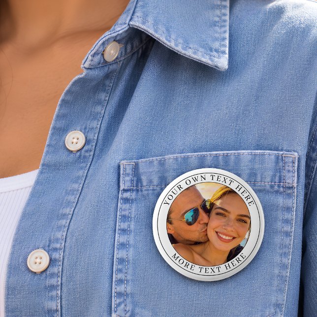 Personalized Photo and Text Button (Creator Uploaded)