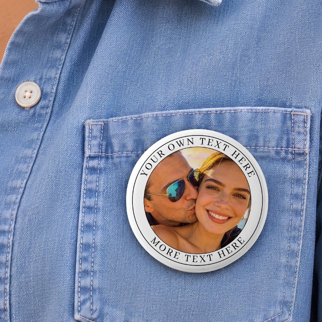 Personalized Photo and Text Button (Creator Uploaded)