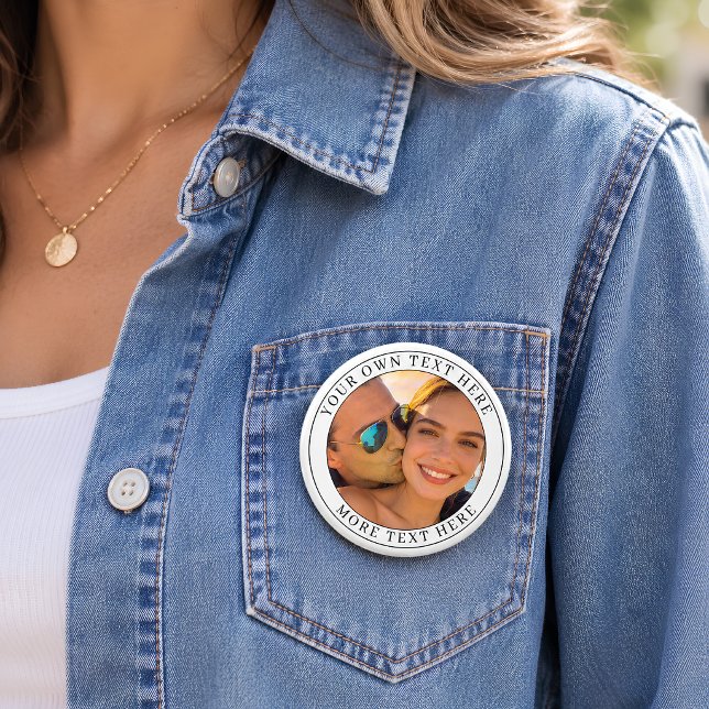 Personalized Photo and Text Button (Creator Uploaded)