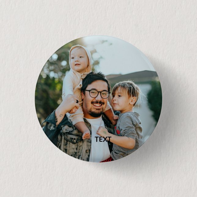 Personalized Photo and Text Button (Front)