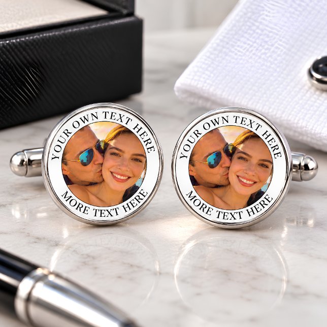 Personalized Photo and Text Cufflinks (Creator Uploaded)