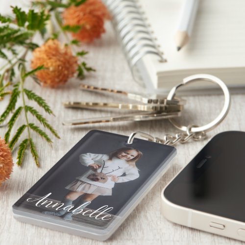 Personalized Photo and Text Double Sided Keychain
