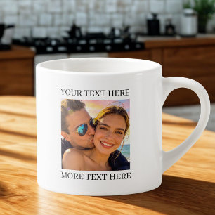 Personalized Photo and Text Espresso Cup
