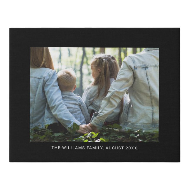 Personalized Photo and Text Faux Canvas Print (Front)