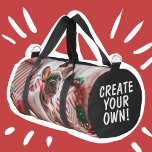 Personalized Photo and Text Fitness Duffle Bag<br><div class="desc">Personalized Photo and Text cute cool funny fitness Duffle Bag. Create your own with this black and red template or customize the bag in any color,  any font. Add any photo,  logo or graphic design element.  No minimum</div>