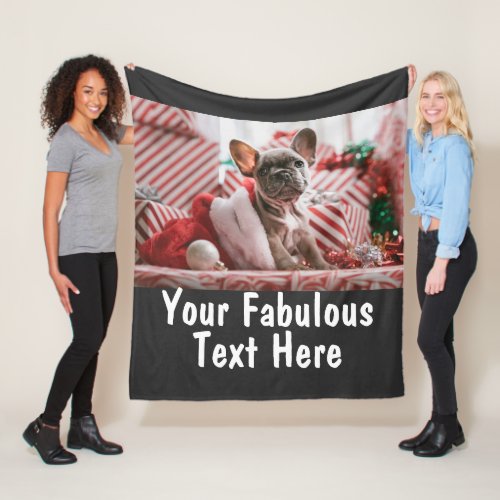 Personalized Photo and Text Fleece Blanket