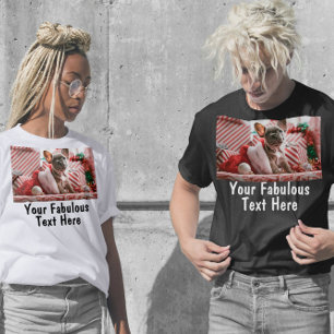 Personalized Photo and Text For Him and Her Value T-Shirt