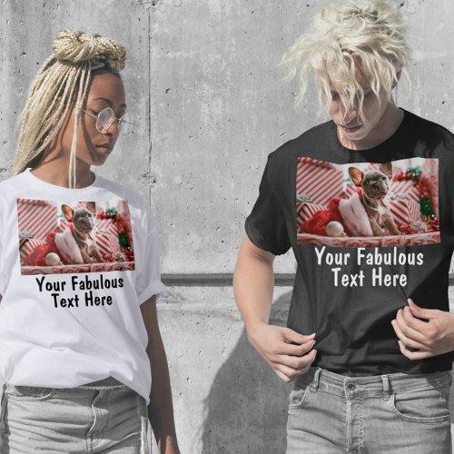Personalized Photo and Text For Him and Her Value T_Shirt