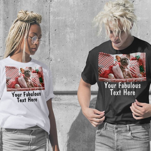 Personalized Photo and Text For Him and Her Value T-Shirt (Creator Uploaded)