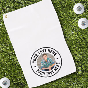 Personalized Photo And Text Golf Towel