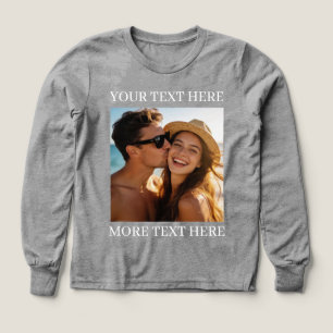 Personalized Photo and Text Grey Tri-Blend Shirts
