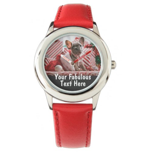 Personalized Photo and Text Hearts Watch