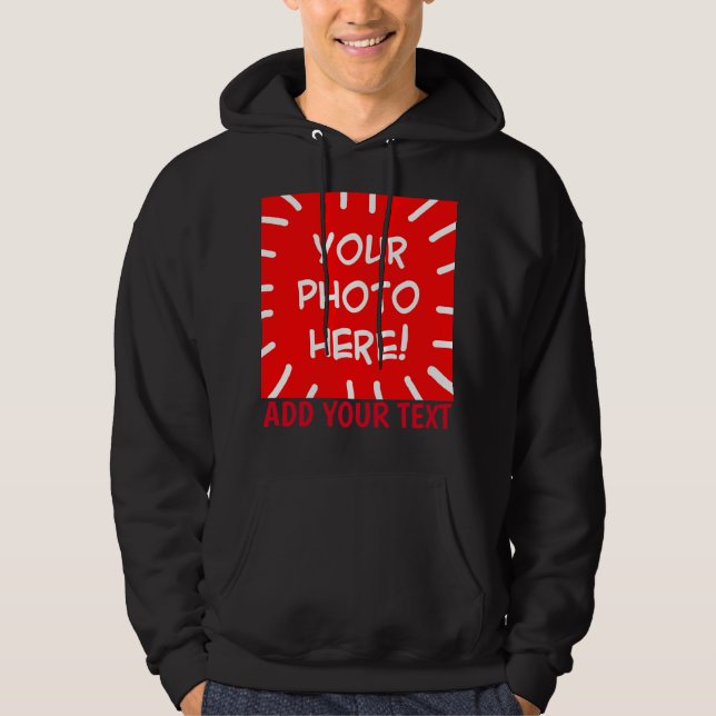Personalized photo and text hoodie (Front)